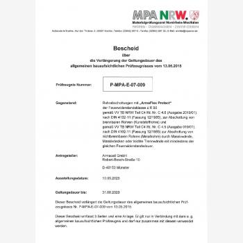Dokument Armaflex Protect-Rohrabschottung R90 (abP)